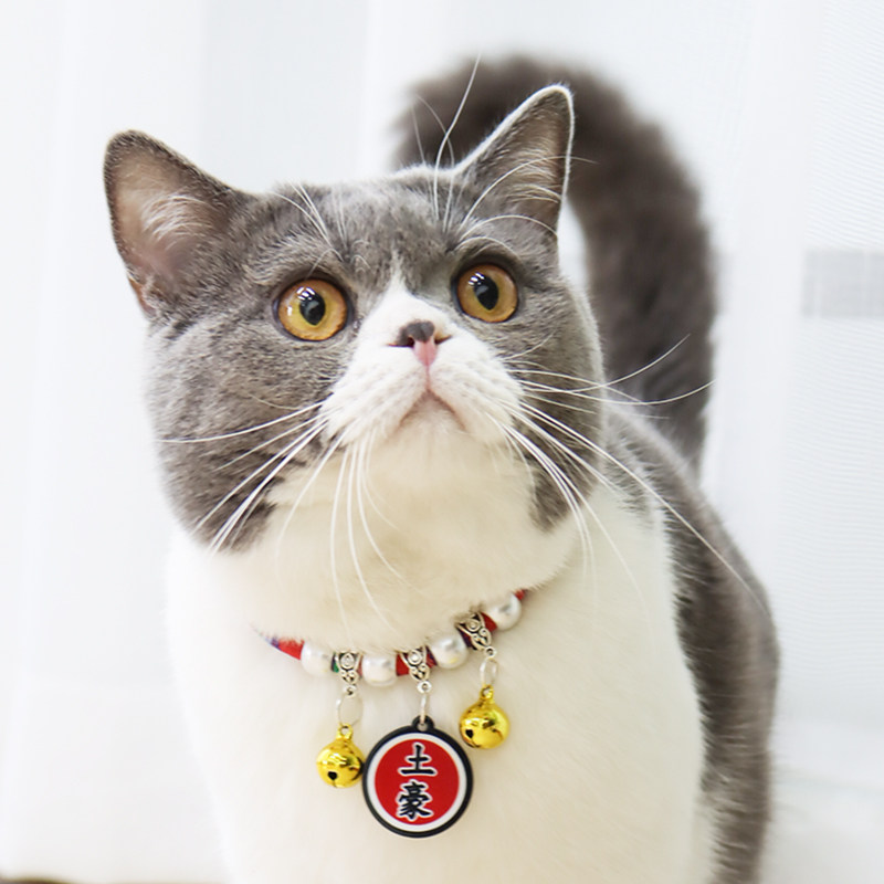 日本和风宠物猫咪项圈狗狗颈圈脖圈猫圈猫牌猫铃铛饰品除跳蚤用品_双