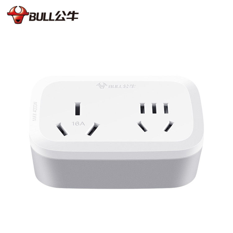 公牛空调安插插座转换器16a10a大功率热水器家用接线板