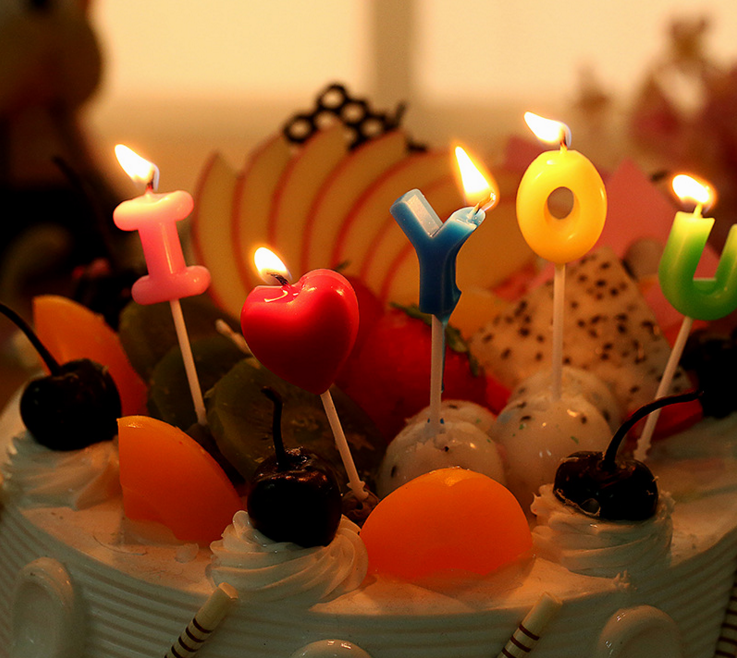 蜡烛浪漫loveyou我爱你字母蛋糕专供生日蜡烛