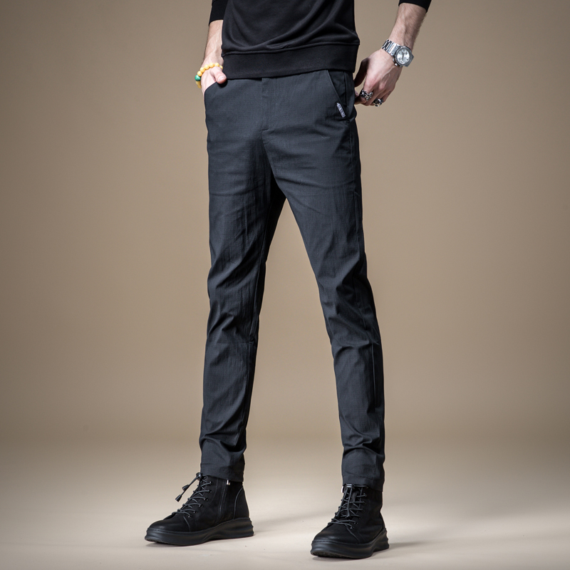 弹力休闲裤男修身小脚长裤子韩版宽松男裤直筒春季款黑色男士西裤