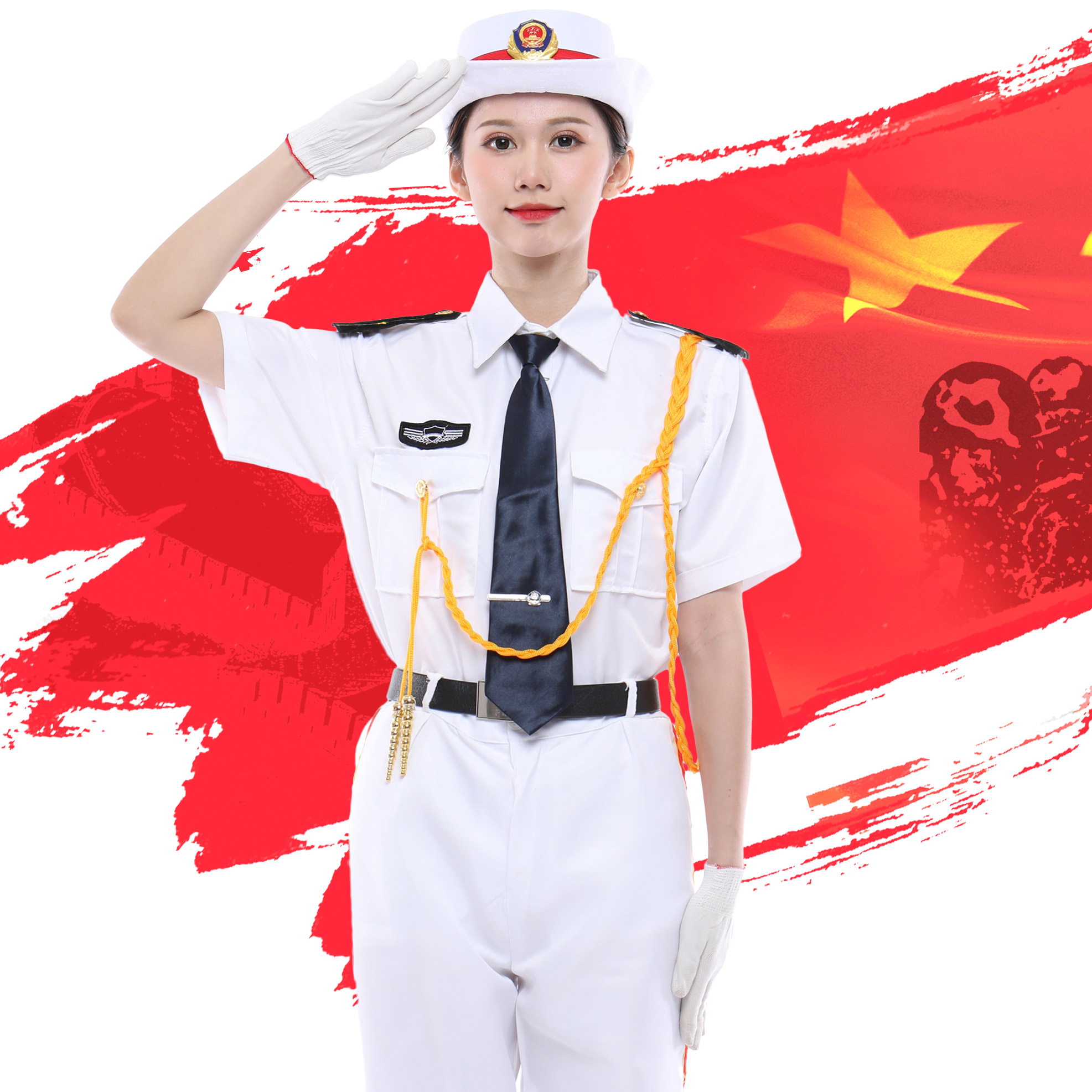 夏季升旗旗手服装军装礼服国旗班军乐仪仗队演出服儿童演出服