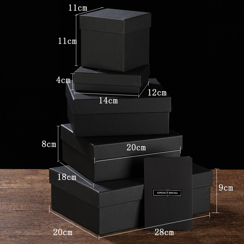 生日礼盒礼物盒子大小号包装盒简约干花贺卡正长方形感恩节礼品盒