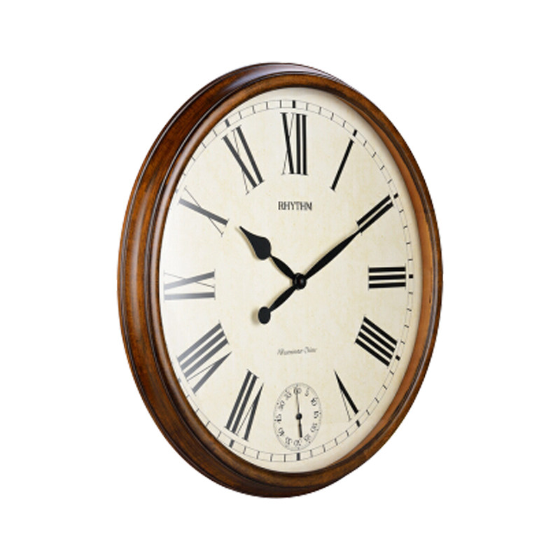 丽声rhythm音乐报时挂表静音欧式创意简约石英钟挂钟
