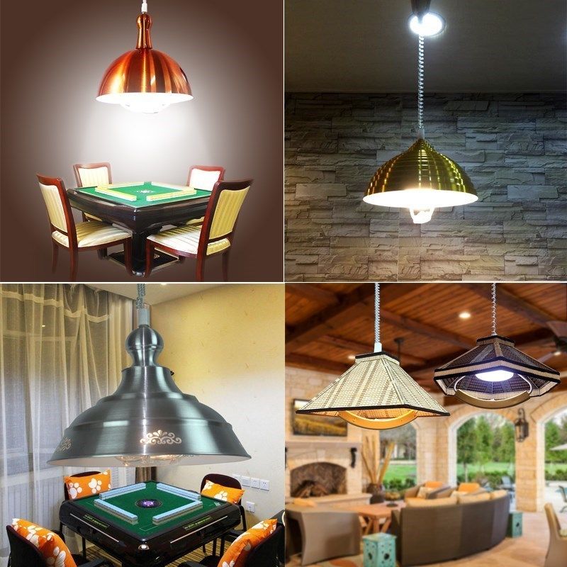 麻将伸缩棋牌室长麻将桌led可伸缩吊灯可拉拉伸餐厅吊灯