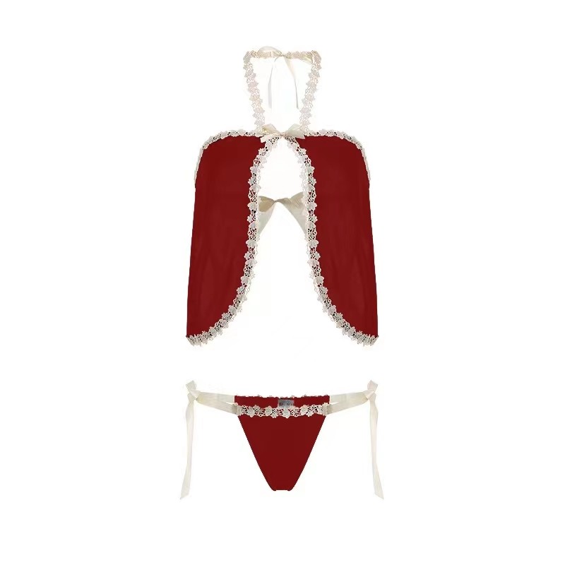 goldentiger夜下貂蝉红色套装本命年冬季性感睡衣女人睡衣