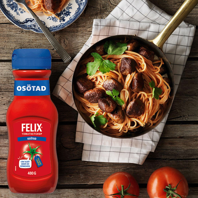 瑞典进口felix菲力番茄酱蔗糖无脂脂肪轻卡番茄番茄酱