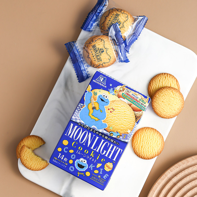日本进口森永曲奇饼干moonlight月光黄油鸡蛋牛奶曲奇饼干
