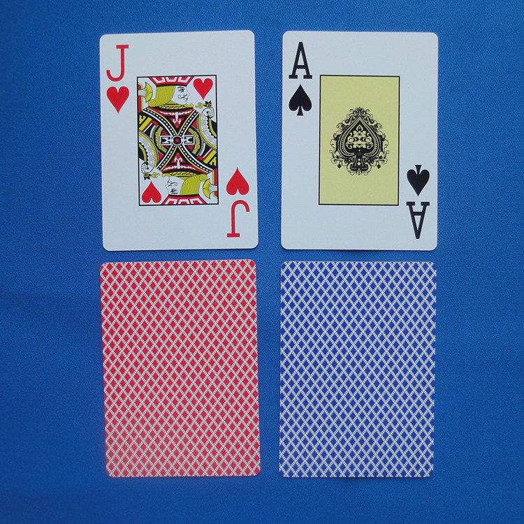 扑克牌德州texasholdem红蓝条纹pvc塑料大字扑克