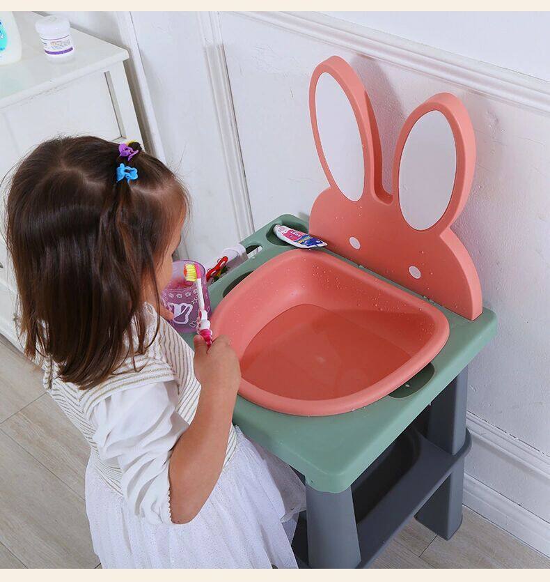 宝宝洗脸盆儿童洗漱台池家用塑料脸盆毛巾毛巾架脸盆