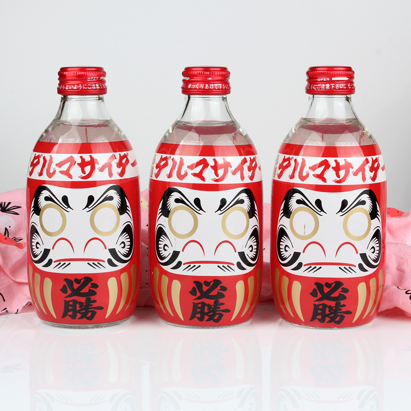 日本进口木村苏打水碳酸饮料达摩寓意必胜可爱碳酸饮料