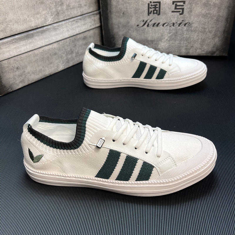 男鞋2022年新款潮流小白鞋夏季透气运动休闲布鞋百搭一脚蹬板鞋男