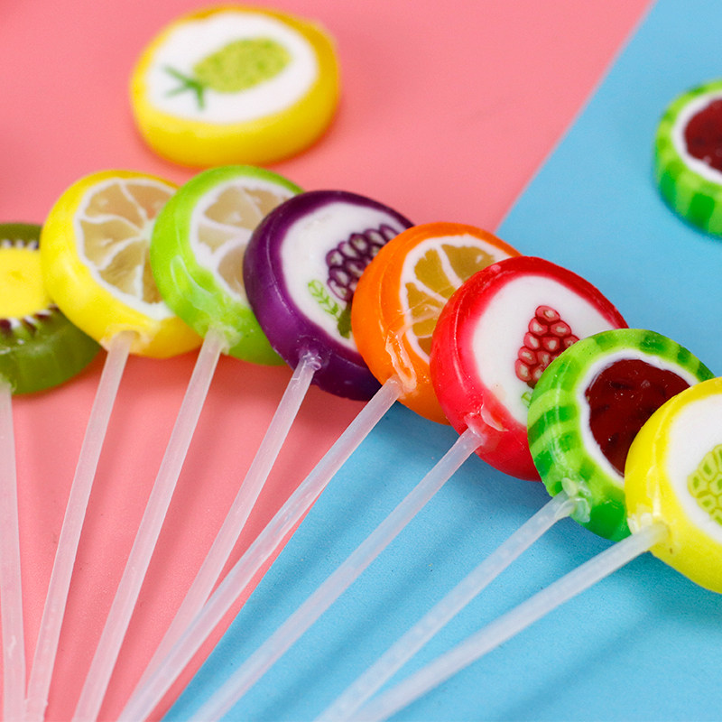 水果糖棒棒糖100支切片糖混合口味糖果创意儿童零食糖果批发