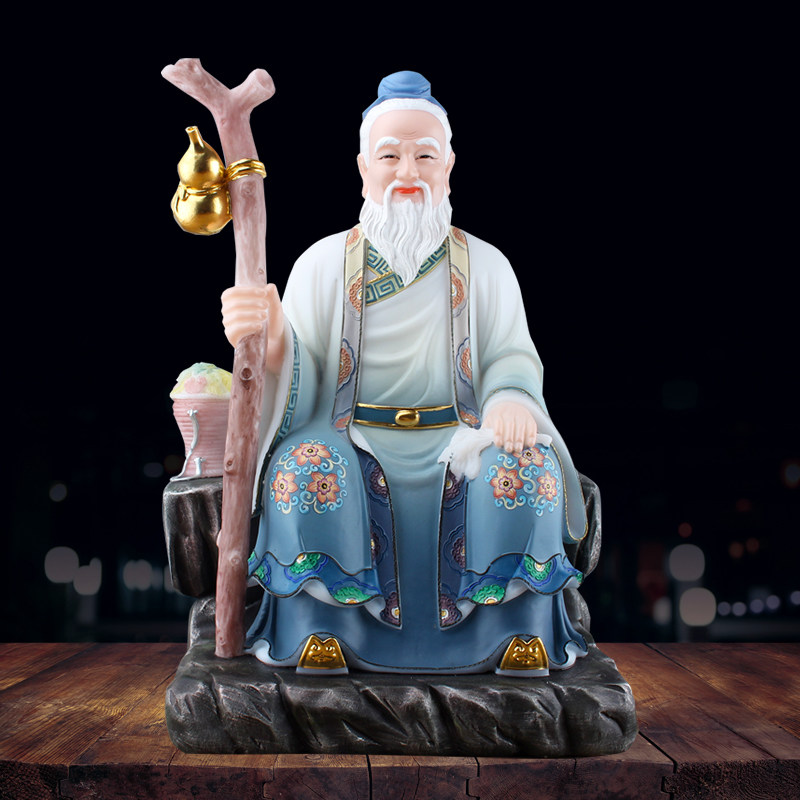汉白玉桌面客厅家用华佗真人药王孙真人神像医圣摆件