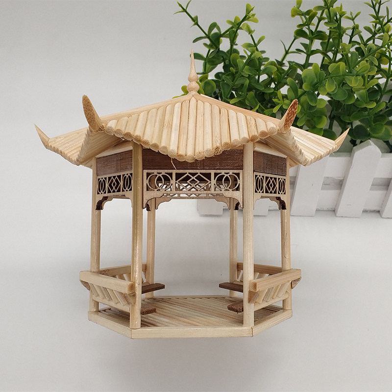 手工竹签一次性筷子diy手工制制作竹艺凉亭创意模型制作工具