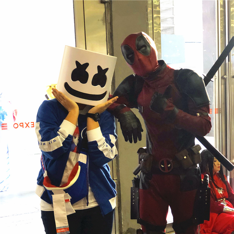 marshmello头套百大dj棉花糖头盔面具音乐节帽子