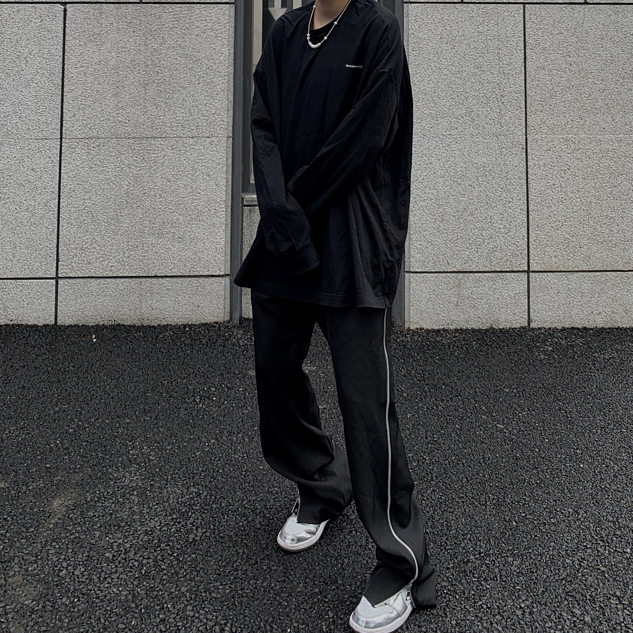 KTDA×A11SLAVE20FW侧边拉链重磅免烫垂感质感微复古喇叭长裤西裤