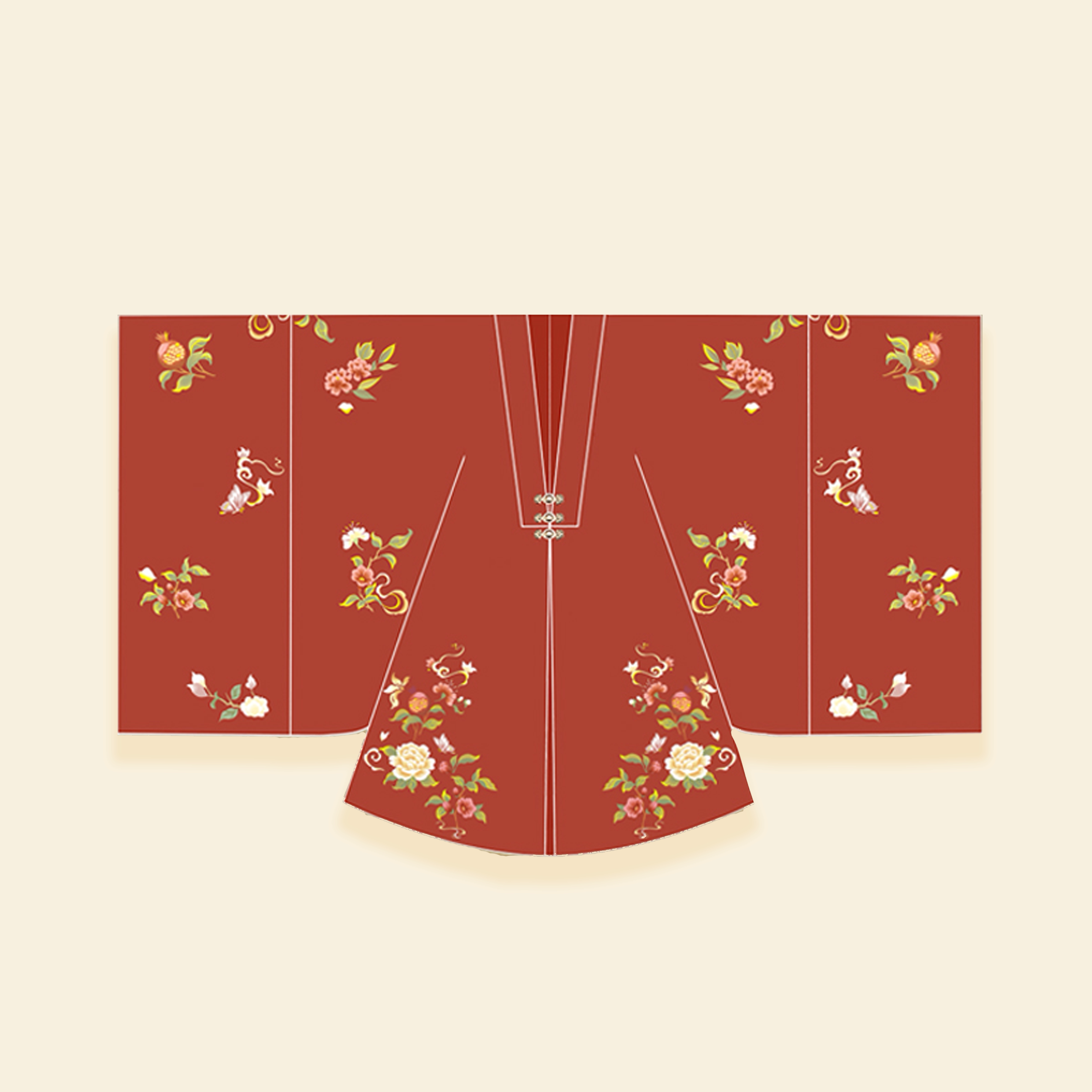 听月小筑元春华服日秀红色汉服明制婚服大衫汉服