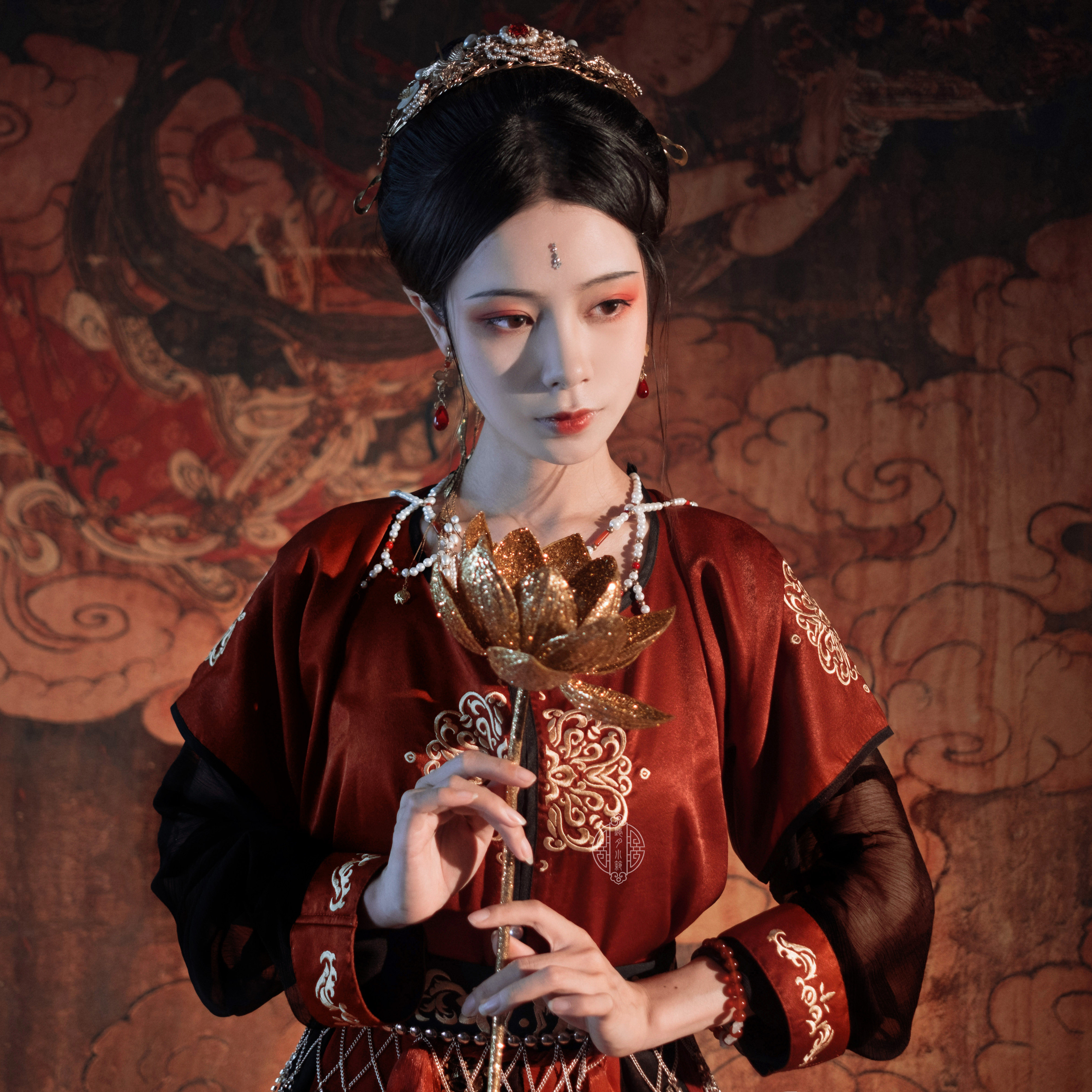 文成坦领三件套女正品原创敦煌汉服飞天唐制圆领夏中国风齐腰襦裙