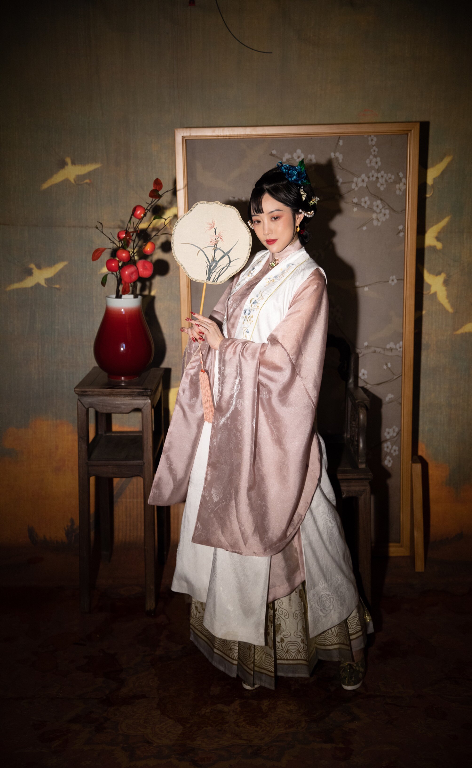 董小宛明制汉服女正品原创立领斜襟长衫金马面裙汉服