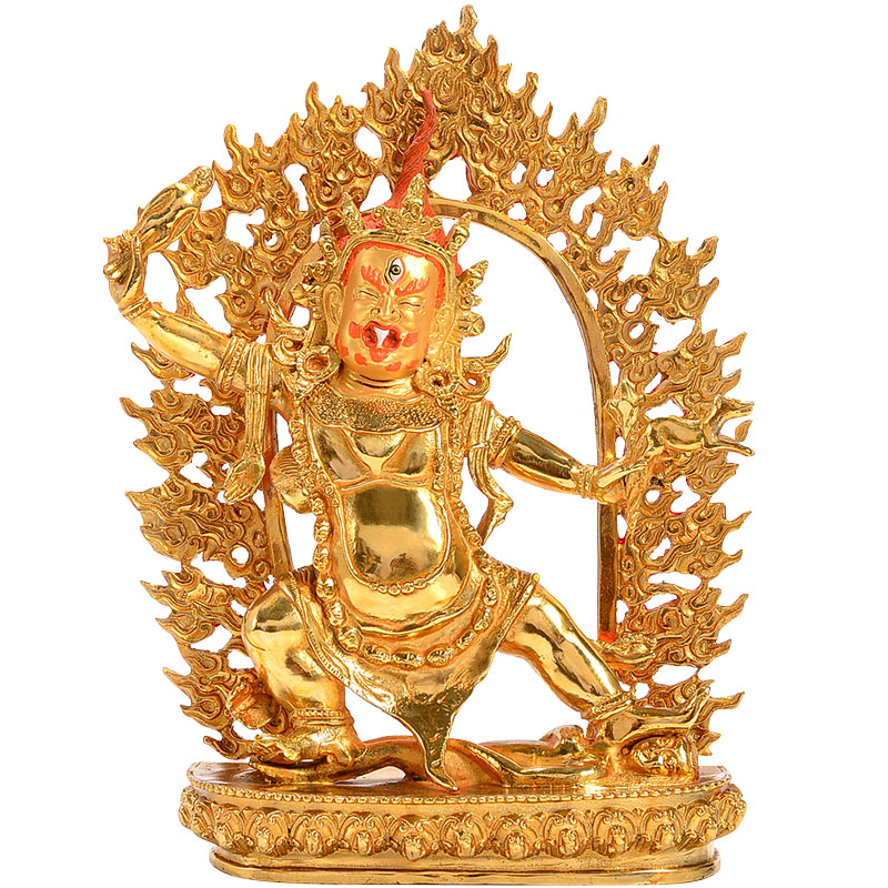 藏村一髻佛母佛像10寸纯铜鎏金居家供奉藏传摆件