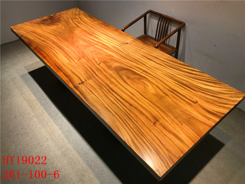 奥坎胡桃木原木实木大板桌整板书桌老板桌画案班台大班台