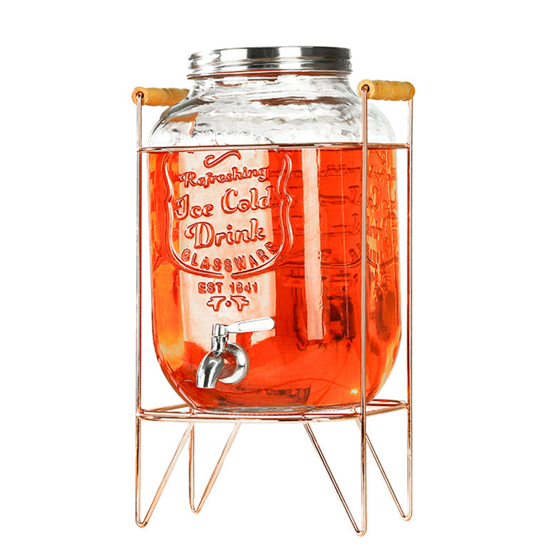 玻璃果汁罐网红可乐桶兑酒容器带龙头饮料桶啤酒水果茶桶酒桶酒坛