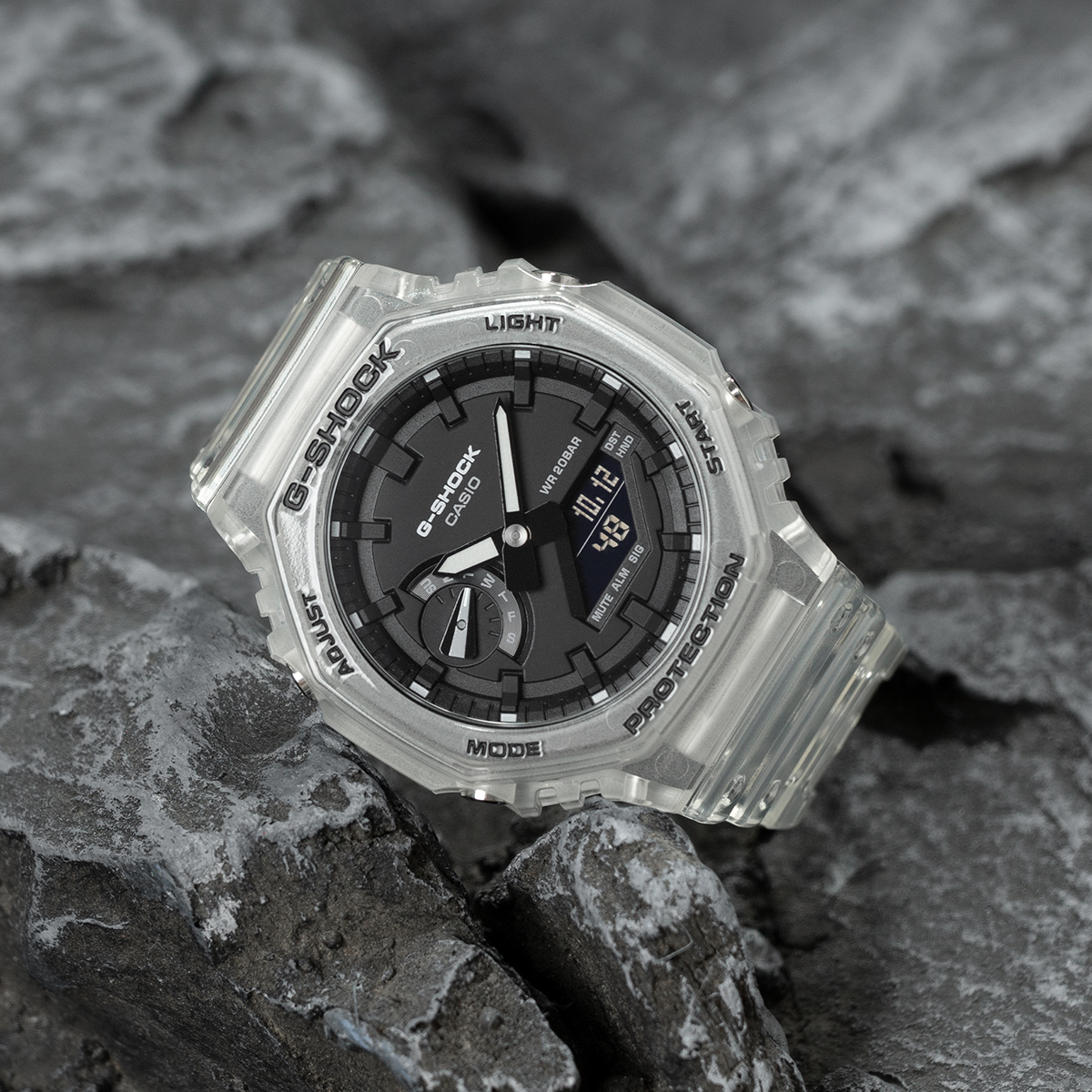 卡西欧gshock冰韧透明农家橡树八角运动防水手表日韩腕表