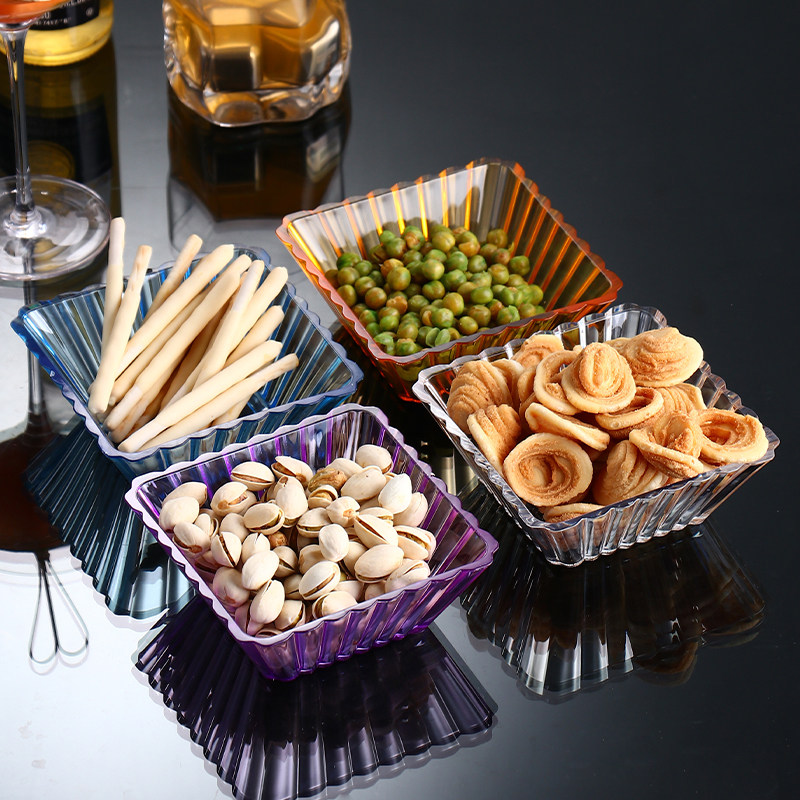 酒吧ktv小吃碟耐亚克力零食干果果盘塑料瓜子碟