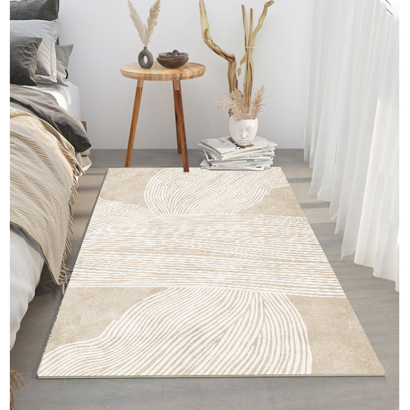 日式地毯卧室床边长条现代简约家用可洗加厚羊绒地毯