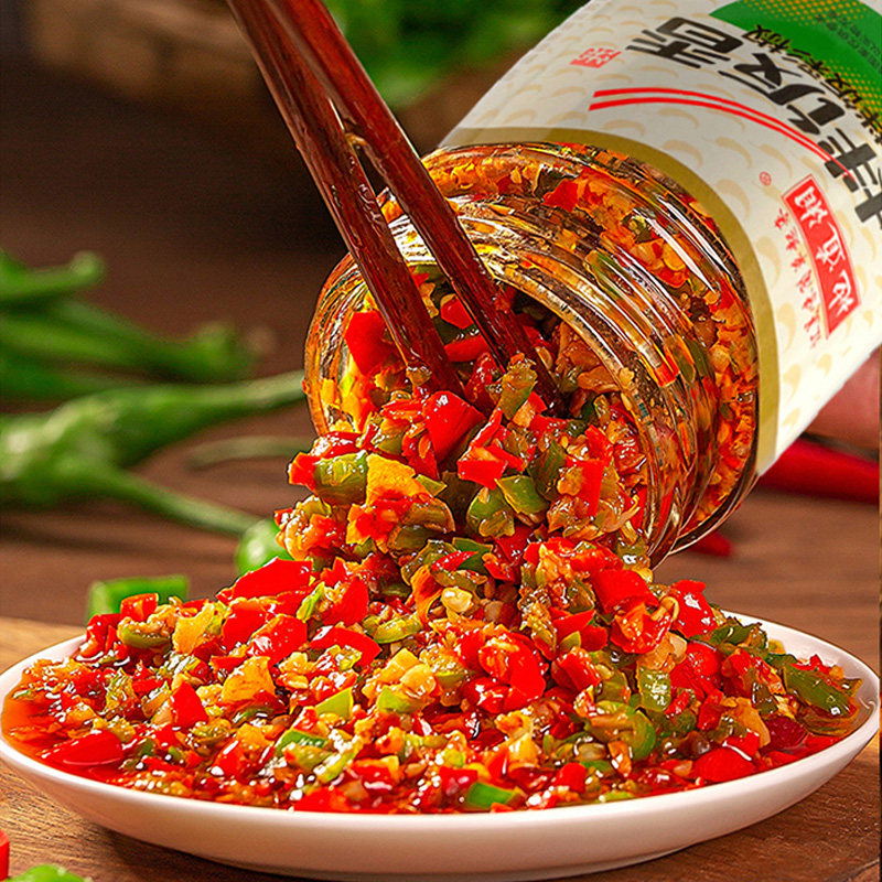 湖南特产辣椒酱拌饭下饭菜地道湘240g拌饭香豉香萝卜干辣椒酱手工