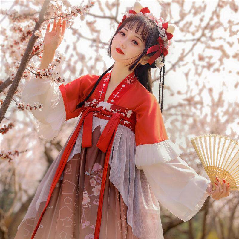 明君原创【梦蝶】齐胸襦裙套装汉服女汉元素女刺绣印花春夏款