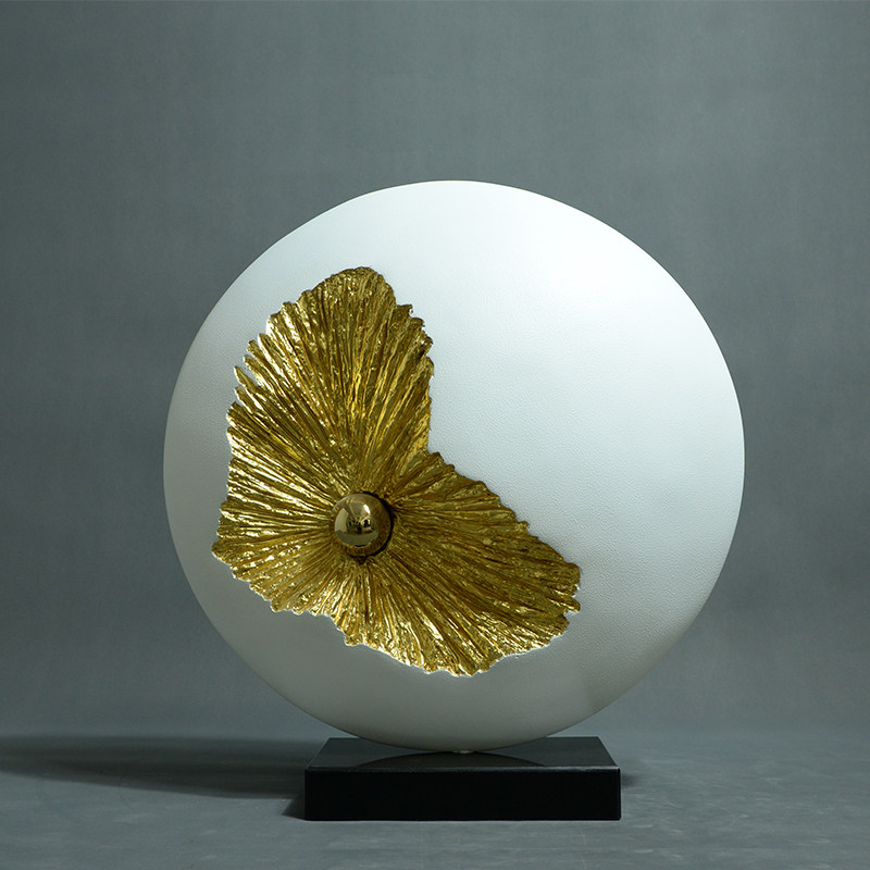 现代轻奢抽象艺术雕塑圆形酒店会所大堂走廊摆件