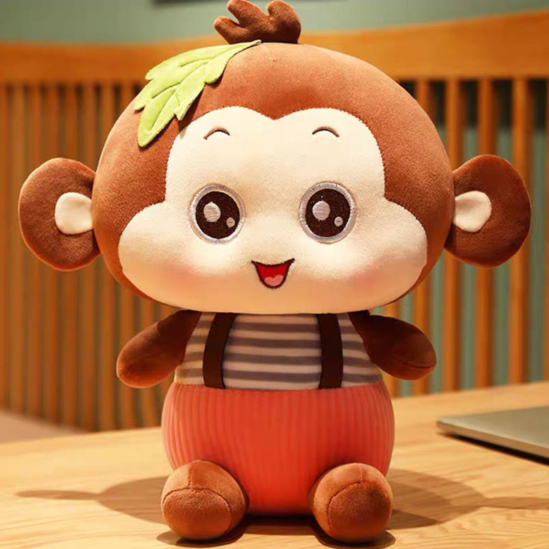 公仔小猴子毛绒玩具可爱背带猴猴布娃娃大号儿童节生日毛绒布艺类玩具