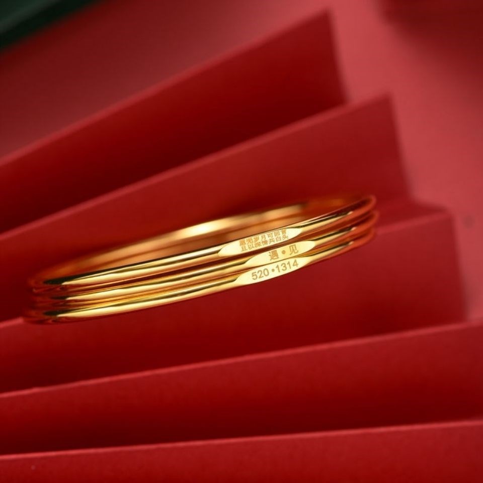 手镯老凤真金金手镯时尚爆款实心手镯