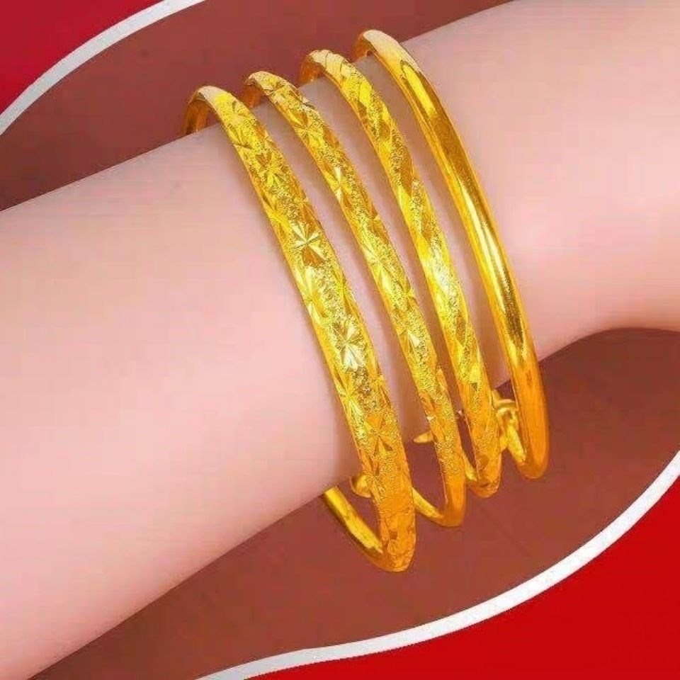 手镯真金老凤详纯9999金手镯女实心不掉色可调手镯