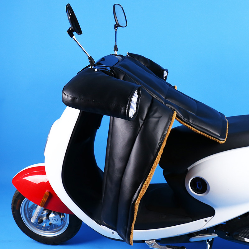 电动车挡风被冬季分体加厚防雨防水pu皮革电瓶车踏板摩托车挡风罩