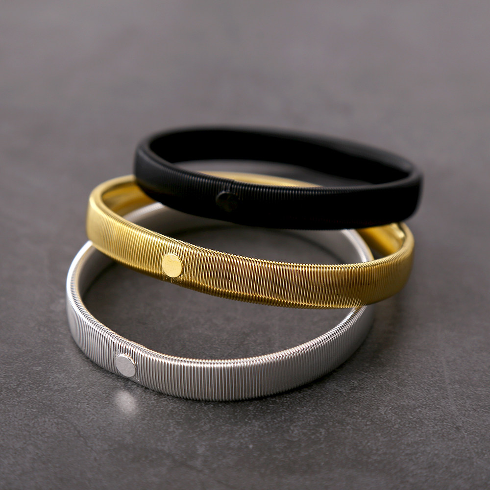 袖环调酒师新款金色黑色衬衫配饰袖箍弹簧臂环调酒器