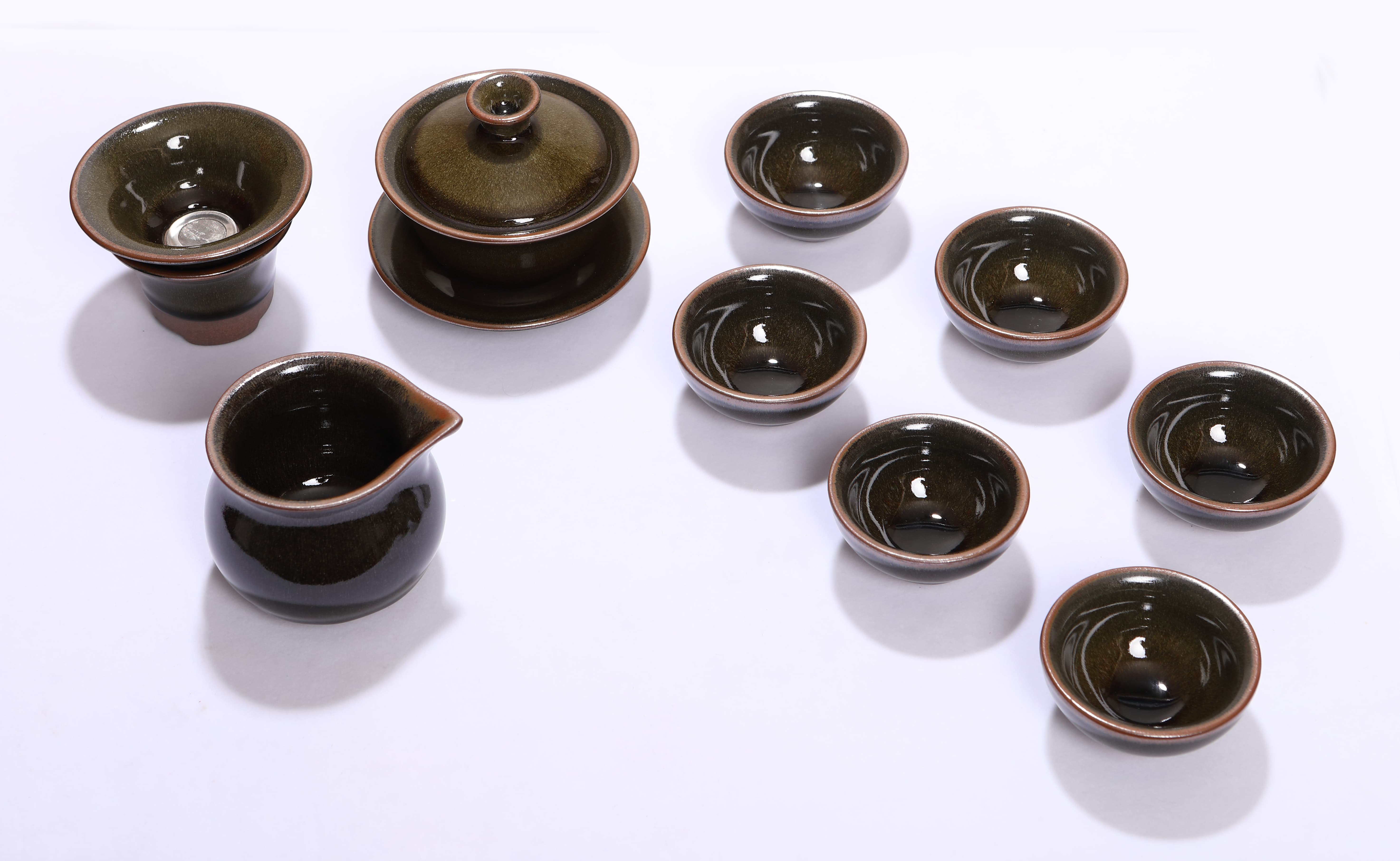 茶具建阳建盏套装玉毫12件套家用办公创意茶杯建盏