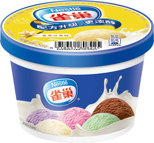 雀巢冰淇淋05l家庭香草巧克力草莓255g冰淇淋