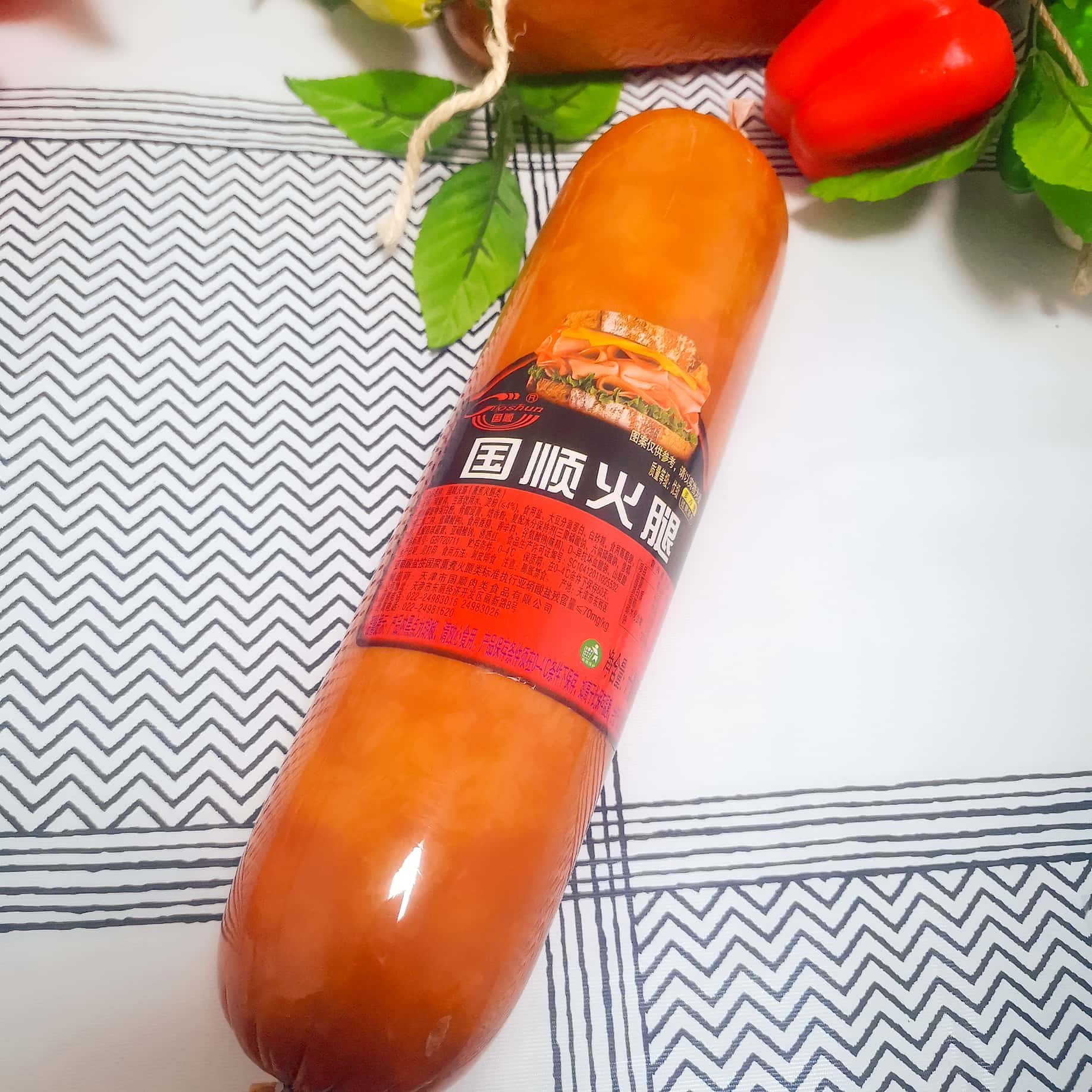 火腿天津国顺1400g盐水香肠切片早餐大号网红火腿