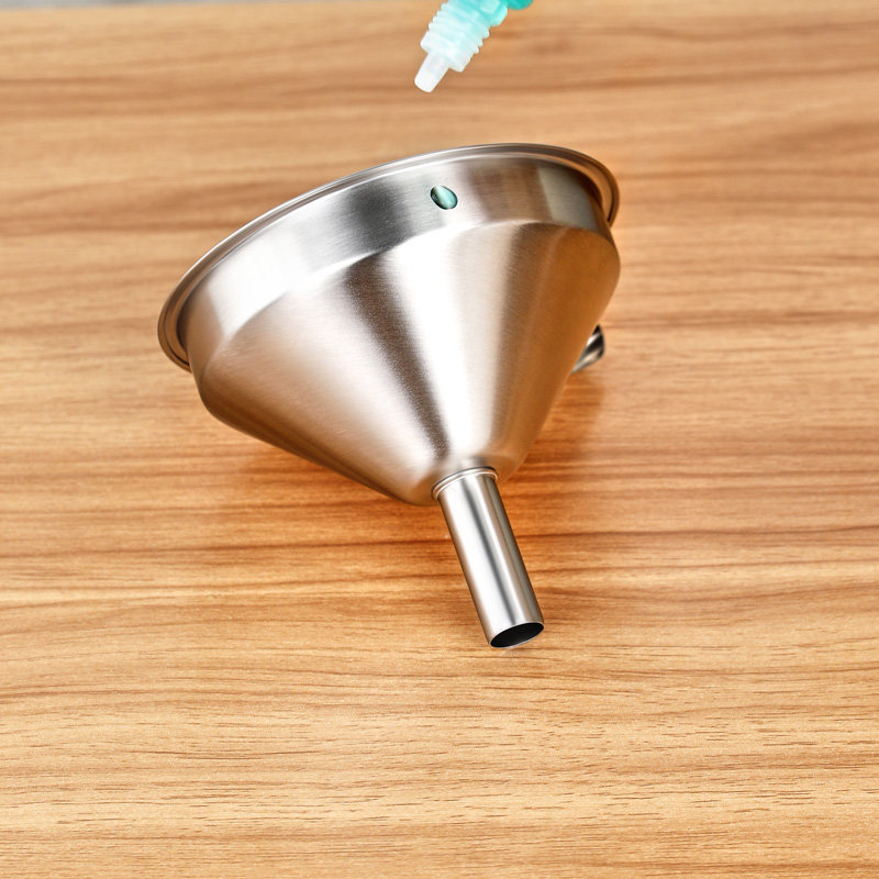 酒提子打酒器家用油漏子不锈钢漏斗吊酒器勺装滤网油斗细口大口径_双