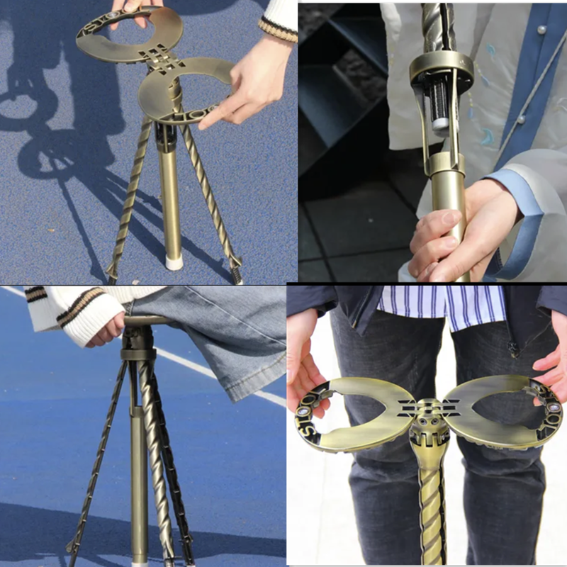 溥仪同款折叠手杖拐棍拐扙椅子老人折叠防滑手杖拐杖式多功能带凳