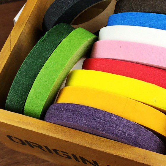 花艺胶带绿色糖花满天星皱纹纸花缠绕胶布热缩片胶带