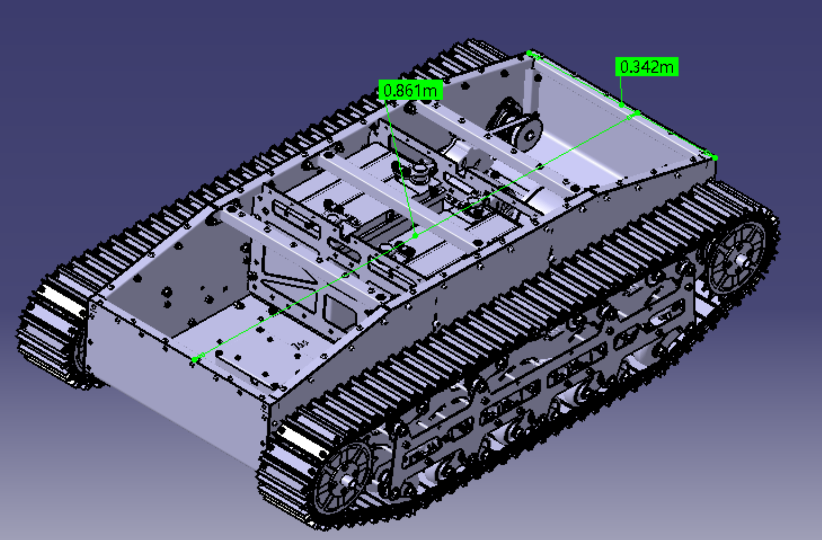 电动机履带模型详细包详细电池几何数模三维3d林业机械