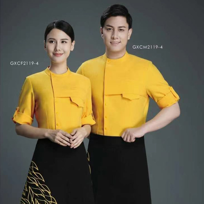 工作服服务员短袖2021新款夏装巴奴原版加大酒店工作制服