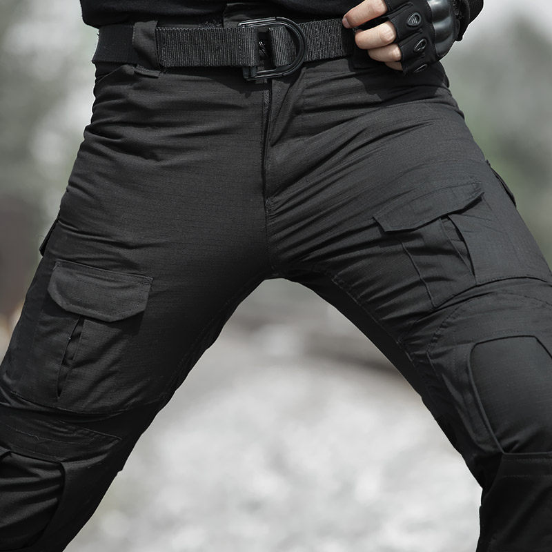 狼石黑色野战军裤男特种兵作战裤户外军战术耐磨迷彩裤