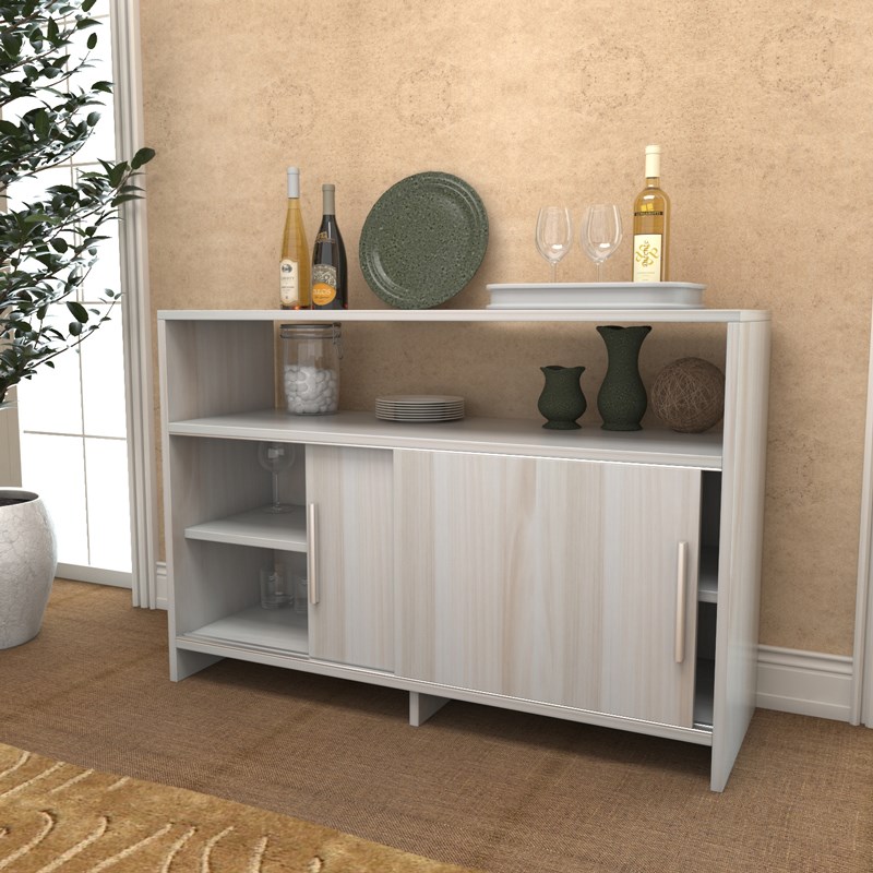 餐边柜推拉门简约移门定做一米12m15储物微波炉茶水餐边柜