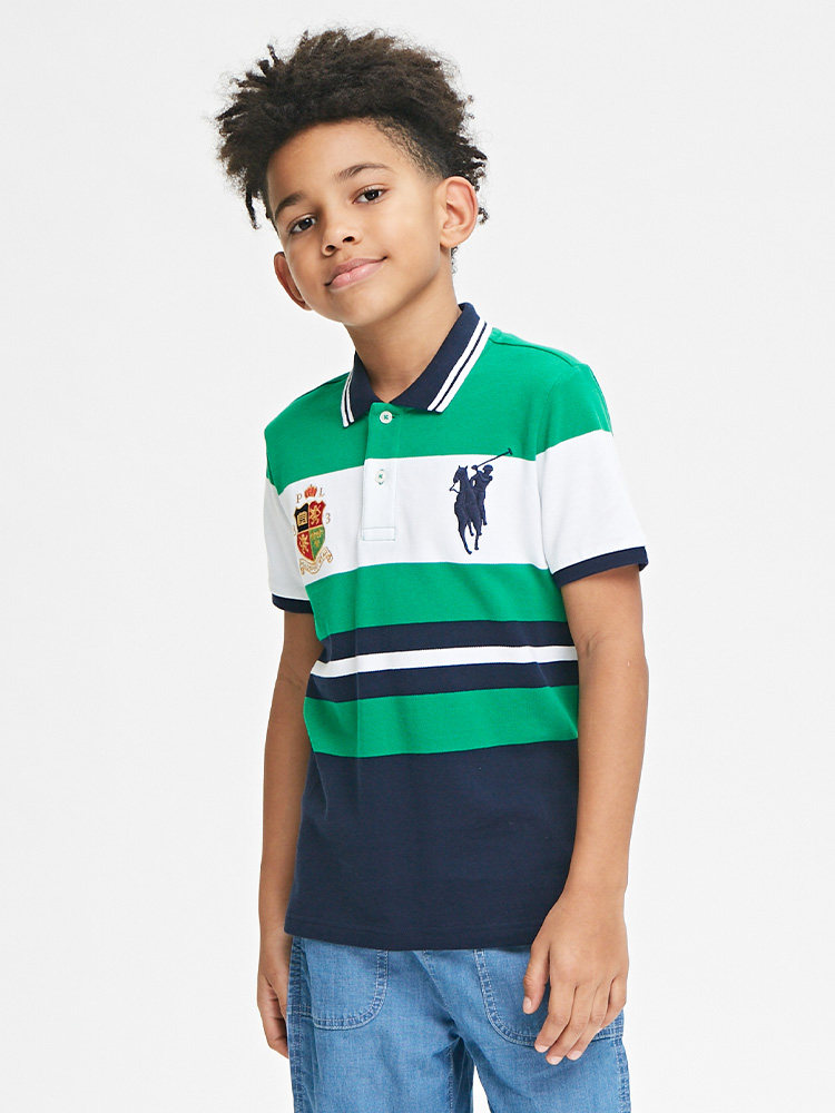 polosport男童儿童短袖体恤2021夏季新款中大儿童polo衫