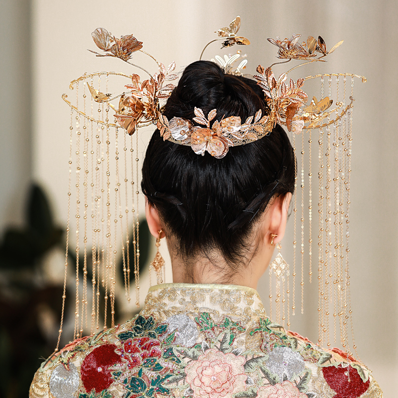 头饰新娘秀禾古装剧演出皇后凤冠中式结婚发饰发饰