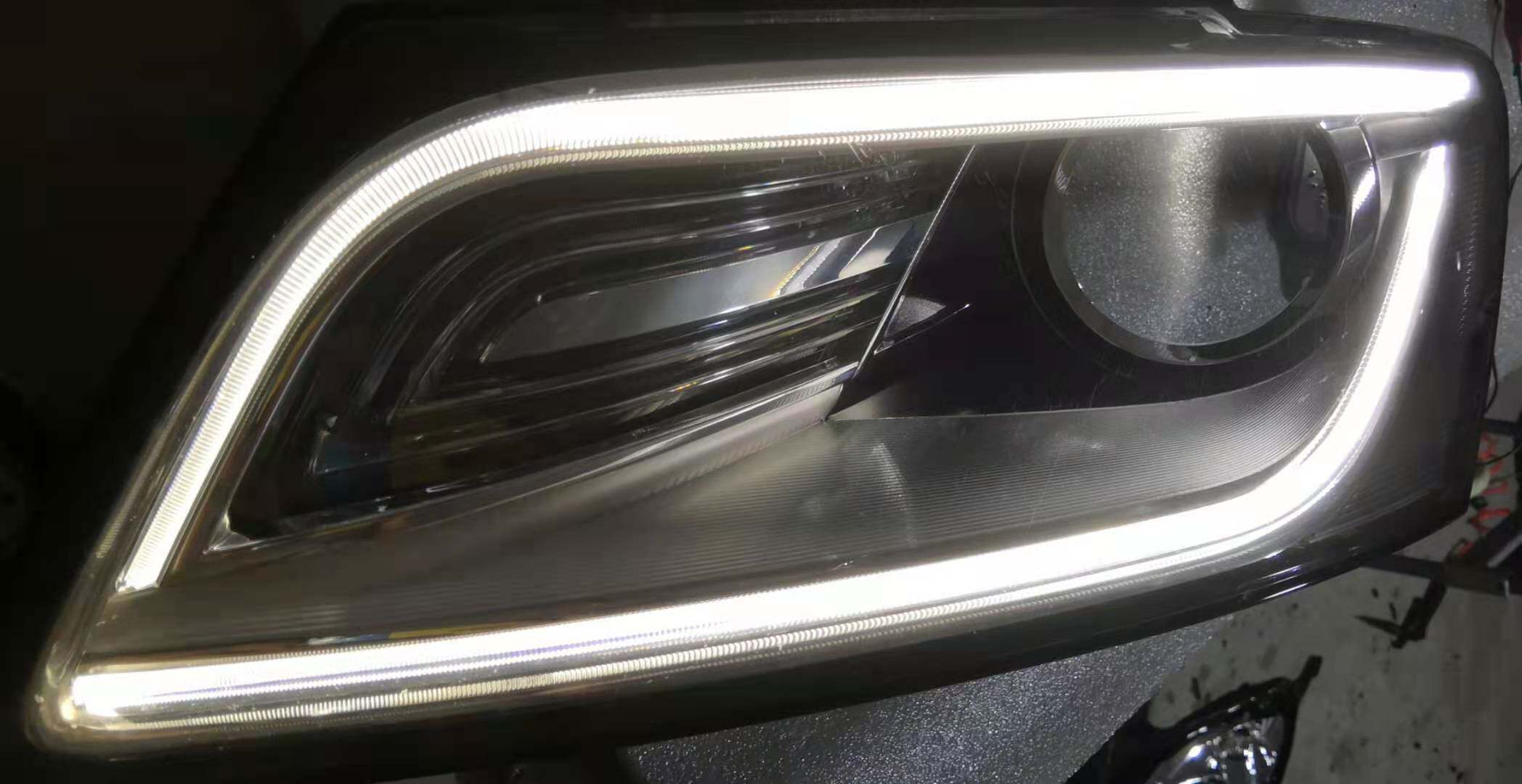 适用于奥迪q5前大灯导光条13-17款q5led大灯导光日行汽车灯罩